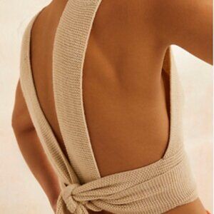 NWOT Free People Orchid Convertible knit tank top seal grey | M